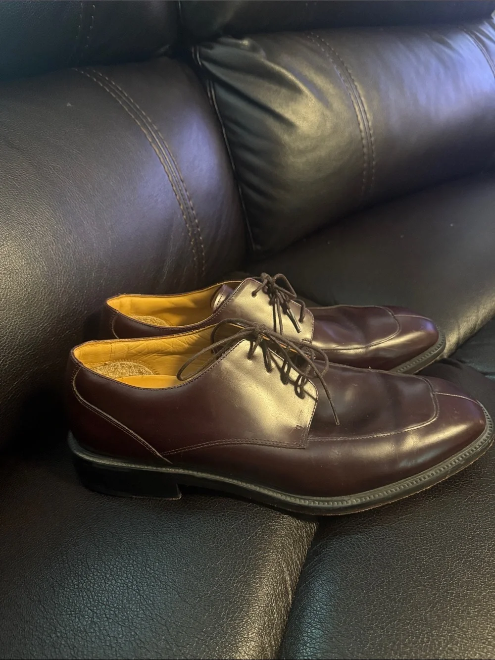 Rockport Burgundy Leather Split Toe Derby Dress Shoes APM1235E Men Size 10 1/2 W